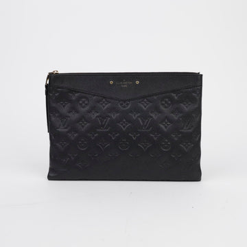 LOUIS VUITTON デイリーパウチ モノグラム アンプレンテ レザー クラッチバッグ ブラック 156510326