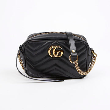 Gucci GG Marmont Matelassé Mini Crossbody Bag Black 156715121