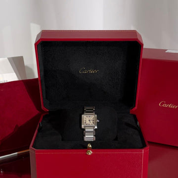 CARTIER Französische Tank Small Quarz Stahl Uhr W51008Q3 156827938