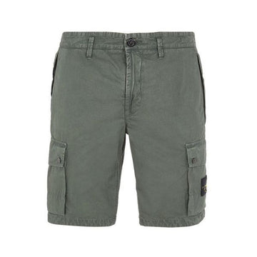 STONE ISLAND OLD Treatment Brushed Cotton Canvas Cargo Bermuda Shorts_Slim Fit (8015L11WA V0159) 140548601