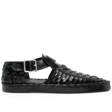 JIL SANDER ウーブンレザーのフラットサンダル (J15WP0045 P5135 001) 138829023
