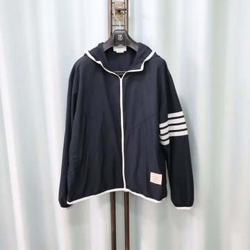 Thom Browne RIPSTOP HOODED WIND BREAKER JACKET NAVY 4/105 156848595