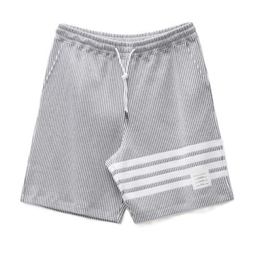 THOM BROWNE 4-Streifen Loopback Baumwolle Seersucker Shorts 156856428