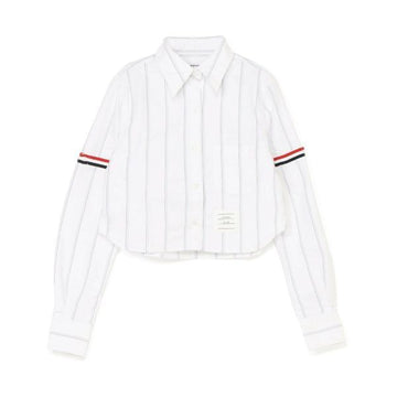 THOM BROWNE Oxford Baumwollarmband Cropped Shirt 26SS 156858225