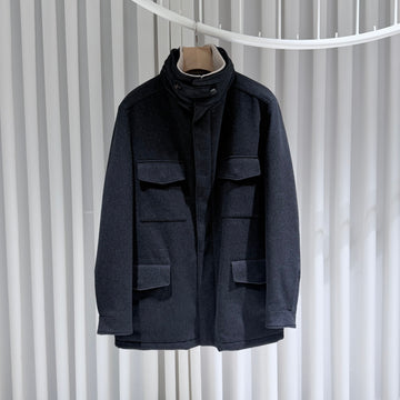 Loro Piana Cashmere 100% Traveler Field Jacket Navy 48 156903033