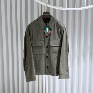 Loro Piana Dayto Denim Overshirt Jacket Khaki 156903239