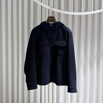 LORO PIANA Woll-Hoodie-Jacke Navy - S+ 156903288