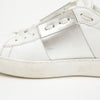 VALENTINO Versteckte offene metallische Damen Sneakers Weiß Silber 156489539 [P]