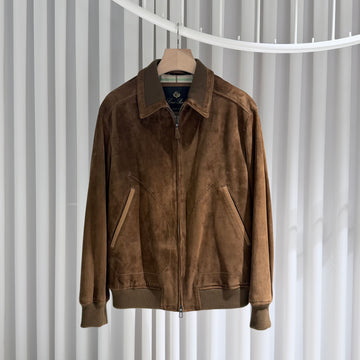 LORO PIANA Kalbsleder Wildleder Bomberjacke 156903394
