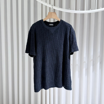 Dior Oblique Terry Cotton Short Sleeve T-Shirt Navy 156904237