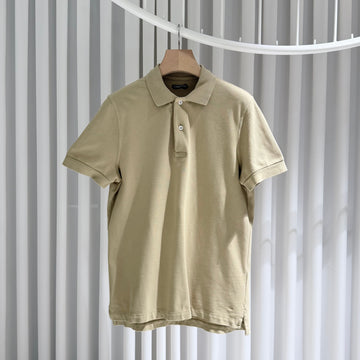 Tom Ford Cotton Polo Shirt with Collar Sand 156904248