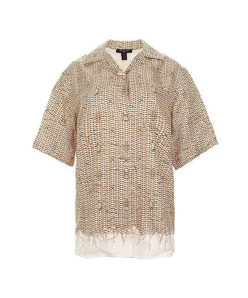 LOUIS VUITTON モノグラムラフィアショートスリーブシャツ34ゴールド5ET0093 125188940