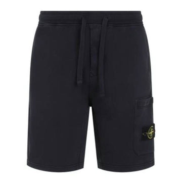 STONE ISLAND フリース ワッペン パッチ バミューダ カーゴ ショーツ パンツ ネイビー 801564651 A0020 153766826
