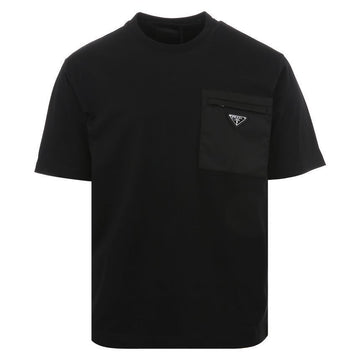 PRADA Logo-Jersey T-Shirt mit Nylon-Taschen 144252706