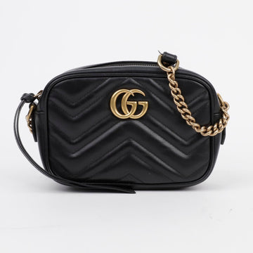 Gucci GG Marmont Matelassé Mini Crossbody Bag Black 156516234