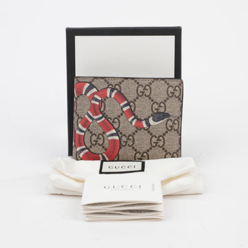Gucci Snake Print GG Supreme Canvas Wallet 156721451