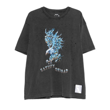 SATISFY ディストレスド グラフィック プリント Tシャツ 1100600A15 155107425