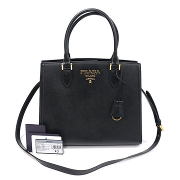 Prada Soft Saffiano Leather Lettering 2WAY Black 1BA227 156911314