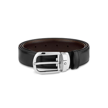 MONTBLANC Reversibler Leder Gürtel in Schwarz/Braun (Einkaufstasche enthalten) 73885422
