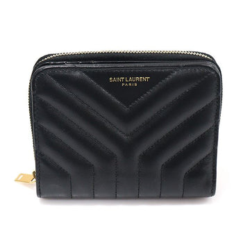 Saint Laurent Black Smooth Calfskin Quilted Joan Compact Wallet 156911535