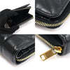 SAINT LAURENT 668323 Schwarze glatte Kalbsleder gesteppt Joan Kompakt Geldbörse 156911535 [P]