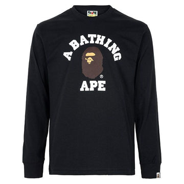 BAPE College Langarm-T-Shirt Schwarz 156911604