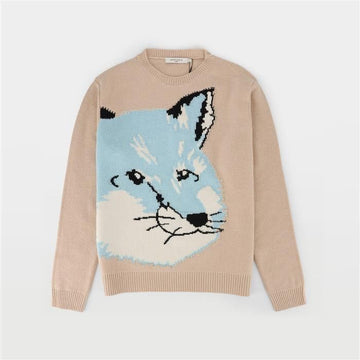 MAISON KITSUNE Großer Fuchs Kopf Jacquard Unisex Pullover HU00510KT1016 P220 156912544