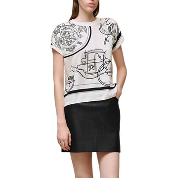 Hermes Short Sleeve Twill Sweater for Women H6E2811DNTL40 156913116