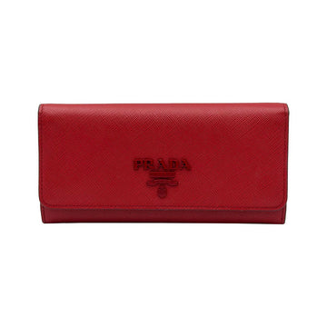 PRADA レッド サフィアーノ モノクローム 長財布 156913968