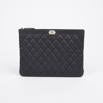 CHANEL Caviar Boy Medium Clutch A84406 156800048