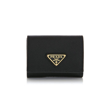 Prada Saffiano Compact Black Wallet 1MH042 QHH F0002 144370299