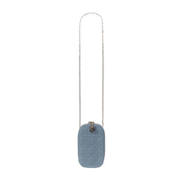 Dior Lady Cannage Lambskin Coin Phone Holder Mini Bag Cloud Blue 156577949 [P]