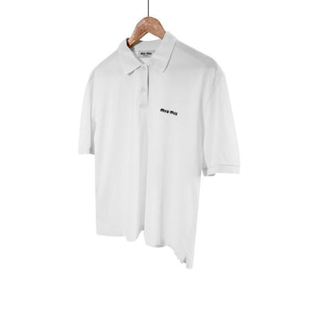 Miu Miu 24ss Cotton Polo PK Short Sleeve T-Shirt White MJN535 156577941