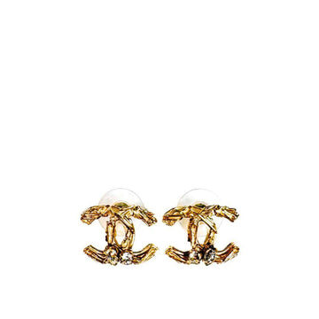 CHANEL Damen CC Logo Coco Metallic Kristall Ohrringe Gold 154068090 [P]