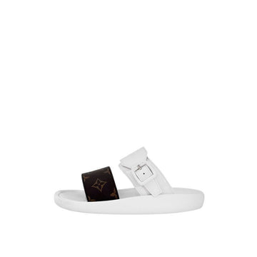 Louis Vuitton Luxury Viar Women's Sabots Monogram Rubber Slide Slippers White 35 145696446