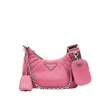 PRADA Damen Padded Nappa Leather Re Edition 2005 Schulter Hobo Bag Crossbody Pink 149078582
