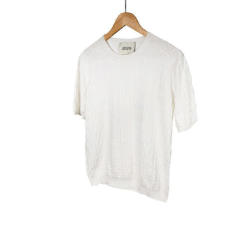 FENDI FF-Logo Kurzarm Strick T-Shirt Weiß 50 151262517