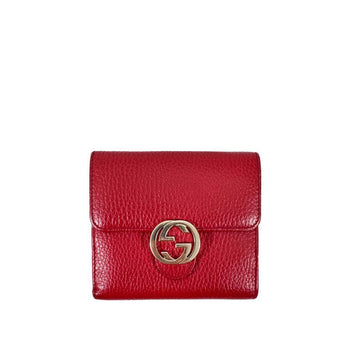 GUCCI Damen GG Interlocking Leder Klappbörse Rot 615525 155290504