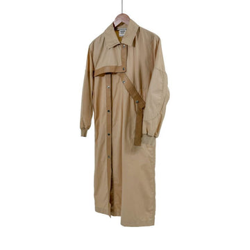 Hermes Women’s Asymmetrical Leather Mix Trench Coat Beige 36 156162766