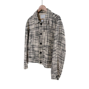 SOLID HOMME Tweed Check Bomber Jacket Black White 46 156162744