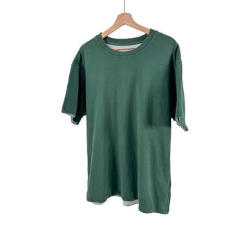 Bottega Veneta Men's Embroidered Logo Double Layered Relaxed Short Sleeve T-Shirt Green 156162725