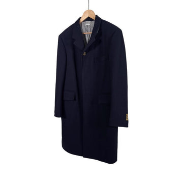 Thom Browne Chestfield Melton Gold Button Diagonal Wool Coat Navy Size 2 154765063