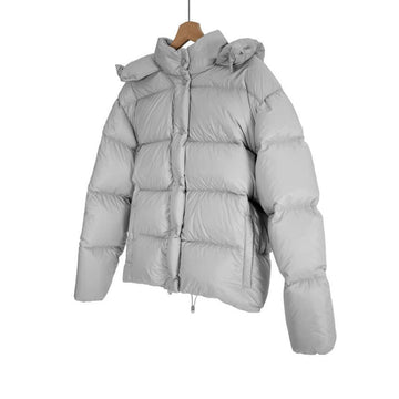 Miu Miu Women's Logo Puffer Hooded Nylon Down Jacket Gray 442622 A7M0T 6813 149692979