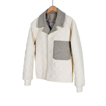 Dior Men's Ecru Cannage Blend Cropped Blouson Jacket Beige Gray 52 147726145
