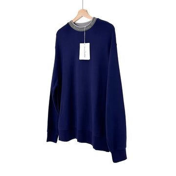 Acne Studios Men's 21FW Full Ton Neck Logo Oversized Sweatshirt Navy 143525306
