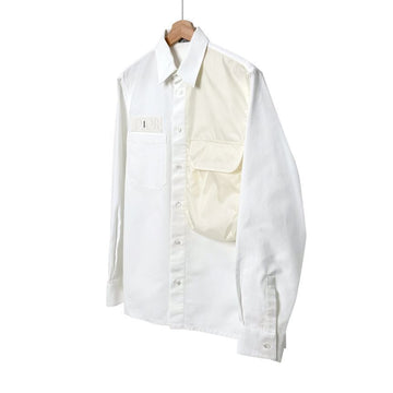 Dior x Sacai Men's Monogram Pocket Oversized Cotton Shirt Jacket White 40 143524613
