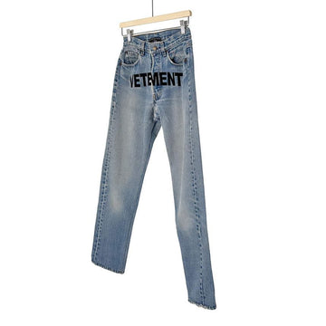 vetements x Levi's Women's Front Embroidered Logo Denim Pants Light Blue 143521668