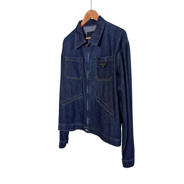 Prada Men's Light Denim Zipper Crop Jacket Navy GEB255 XL 154068755
