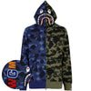 BAPE Navy Split Camo Shark Hoodie Zip Jacket 001ZPM301005M 156923311 [P]