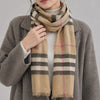 Burberry Checked Wool Silk Scarf Beige 8078779 127469724 [P]